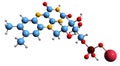 3D image of Riboflavin 5-Phosphate Sodium skeletal formula Royalty Free Stock Photo
