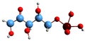 3D image of Ribulose 5-phosphate skeletal formula