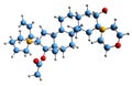 3D image of Rocuronium bromide skeletal formula Royalty Free Stock Photo