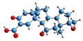 3D image of Roxibolone skeletal formula Royalty Free Stock Photo