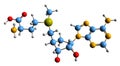 3D image of S-Adenosyl methionine skeletal formula Royalty Free Stock Photo