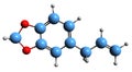 3D image of Safrole skeletal formula