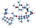 3D image of Salinomycin skeletal formula Royalty Free Stock Photo