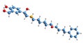 3D image of Salmeterol skeletal formula Royalty Free Stock Photo