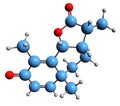 3D image of Santonin skeletal formula