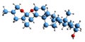 3D image of Sarsasapogenin skeletal formula