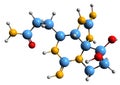 3D image of Saxitoxin skeletal formula Royalty Free Stock Photo