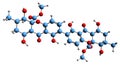 3D image of Secalonic acid A skeletal formula Royalty Free Stock Photo