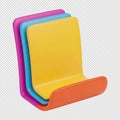 A stack of colorful sticky notes in 3d, isolated on transparent background Royalty Free Stock Photo