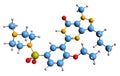 3D image of Sildenafil skeletal formula Royalty Free Stock Photo