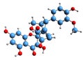 3D image of Silydianin skeletal formula