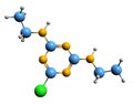 3D image of Simazine skeletal formula