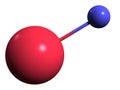 3D image of Sodium fluoride skeletal formula