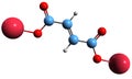 3D image of Sodium fumarate skeletal formula