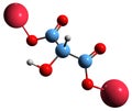 3D image of Sodium malate skeletal formula