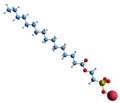 3D image of Sodium palmitoyl isethionate skeletal formula