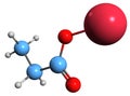 3D image of Sodium propionate skeletal formula Royalty Free Stock Photo