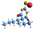 3D image of Sodium thiopental skeletal formula Royalty Free Stock Photo