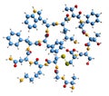 3D image of Somatostatin skeletal formula Royalty Free Stock Photo