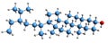 3D image of stigmastanol skeletal formula Royalty Free Stock Photo