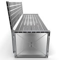 3D image street bench. Metal and wooden. Sketch Isometric.2 2