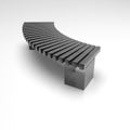 3D image street bench. Metal and wooden. Sketch Isometric 3