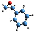 3D image of Styrene oxide skeletal formula