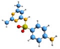 3D image of Sulfadimidine skeletal formula