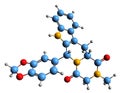 3D image of Tadalafil skeletal formula Royalty Free Stock Photo