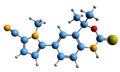 3D image of Tanaproget skeletal formula Royalty Free Stock Photo