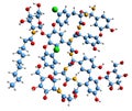 3D image of teicoplanin ? 2-1 skeletal formula