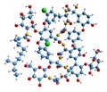 3D image of teicoplanin ? 2-4 skeletal formula