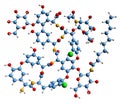 3D image of teicoplanin ? 2-3 skeletal formula