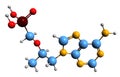 3D image of Tenofovir skeletal formula Royalty Free Stock Photo