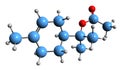 3D image of Terpinyl acetate skeletal formula Royalty Free Stock Photo