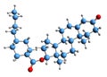 3D image of Testosterone buciclate skeletal formula
