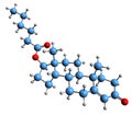 3D image of Testosterone caproate skeletal formula