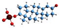 3D image of Testosterone phosphate skeletal formula