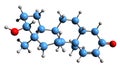 3D image of 1-Testosterone skeletal formula