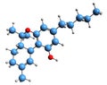 3D image of Tetrahydrocannabinol skeletal formula Royalty Free Stock Photo