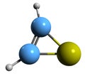 3D image of Thiirene skeletal formula Royalty Free Stock Photo