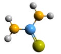 3D image of Thiourea skeletal formula