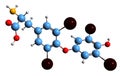 3D image of thyroxine skeletal formula