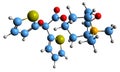 3D image of Tiotropium bromide skeletal formula Royalty Free Stock Photo