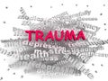 3d image Trauma word cloud concept