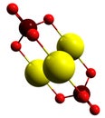 3D image of Tricalcium phosphate skeletal formula Royalty Free Stock Photo