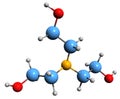 3D image of Triethanolamine skeletal formula