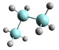3D image of Trisilane skeletal formula Royalty Free Stock Photo