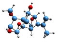 3D image of Tutin skeletal formula Royalty Free Stock Photo