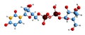 3D image of Uridine diphosphate glucose skeletal formula Royalty Free Stock Photo